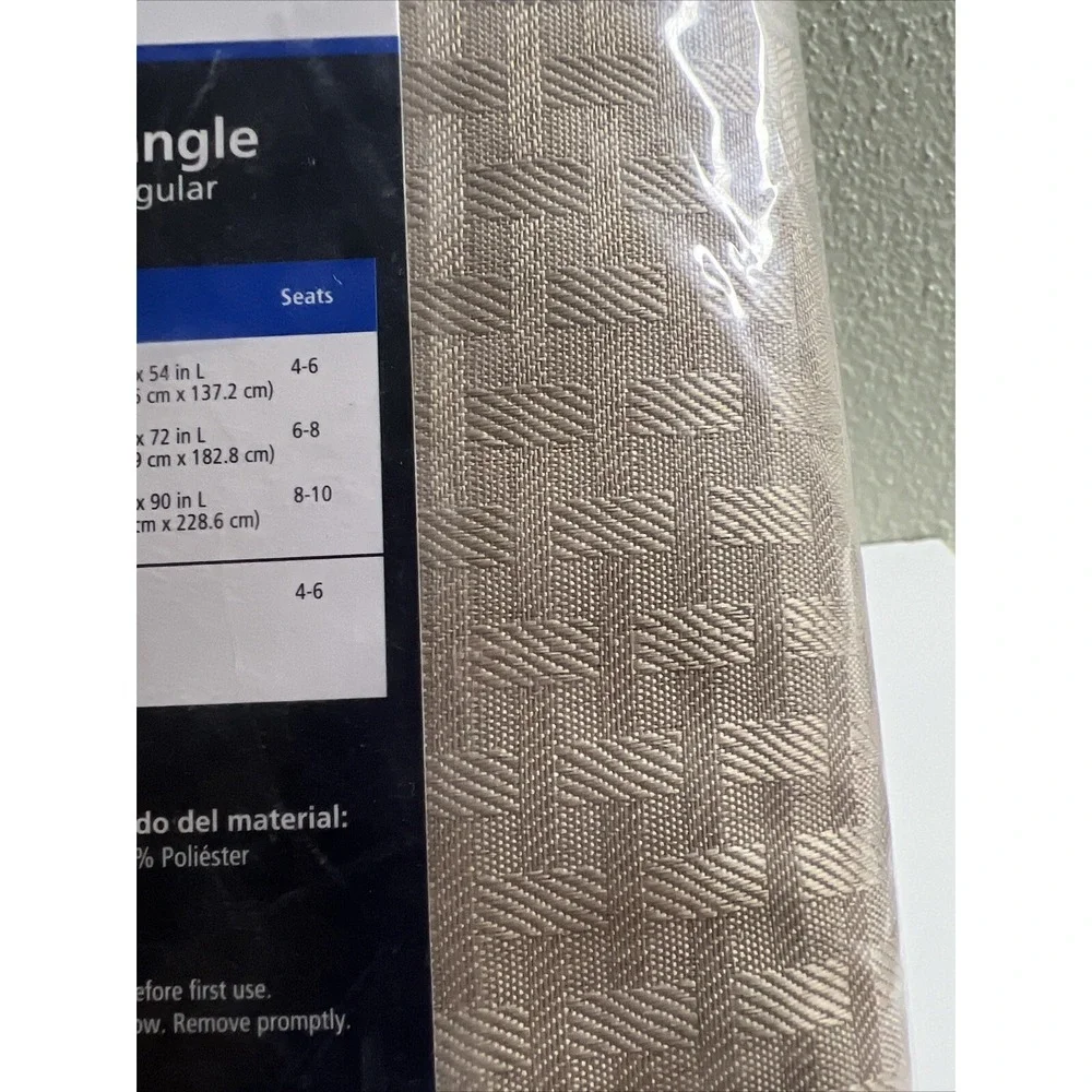 Mainstays Solid Arctic Brownstone Fabric Tablecloth 52